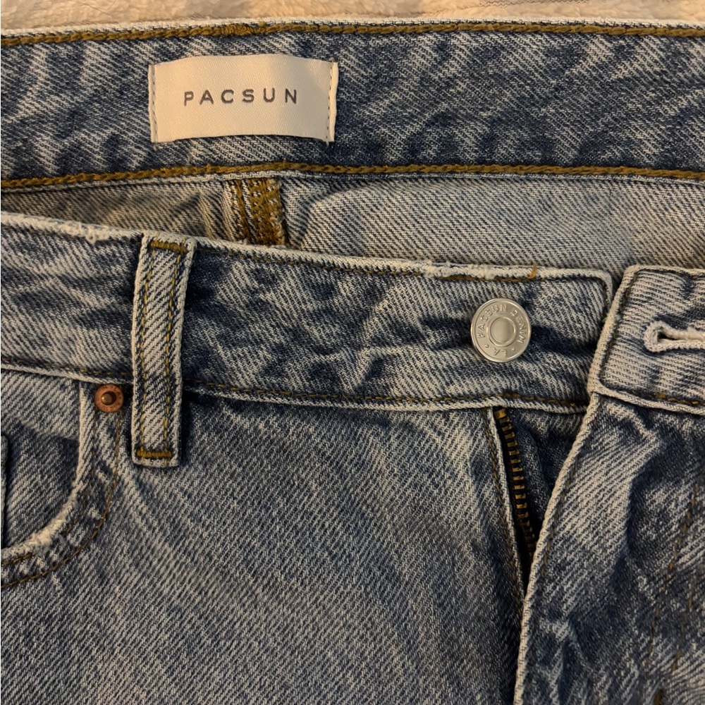 PacSun - Light Blue Wash / Wide Leg Jeans (“Casey Low Rise Baggy”) - Picture 6 of 7